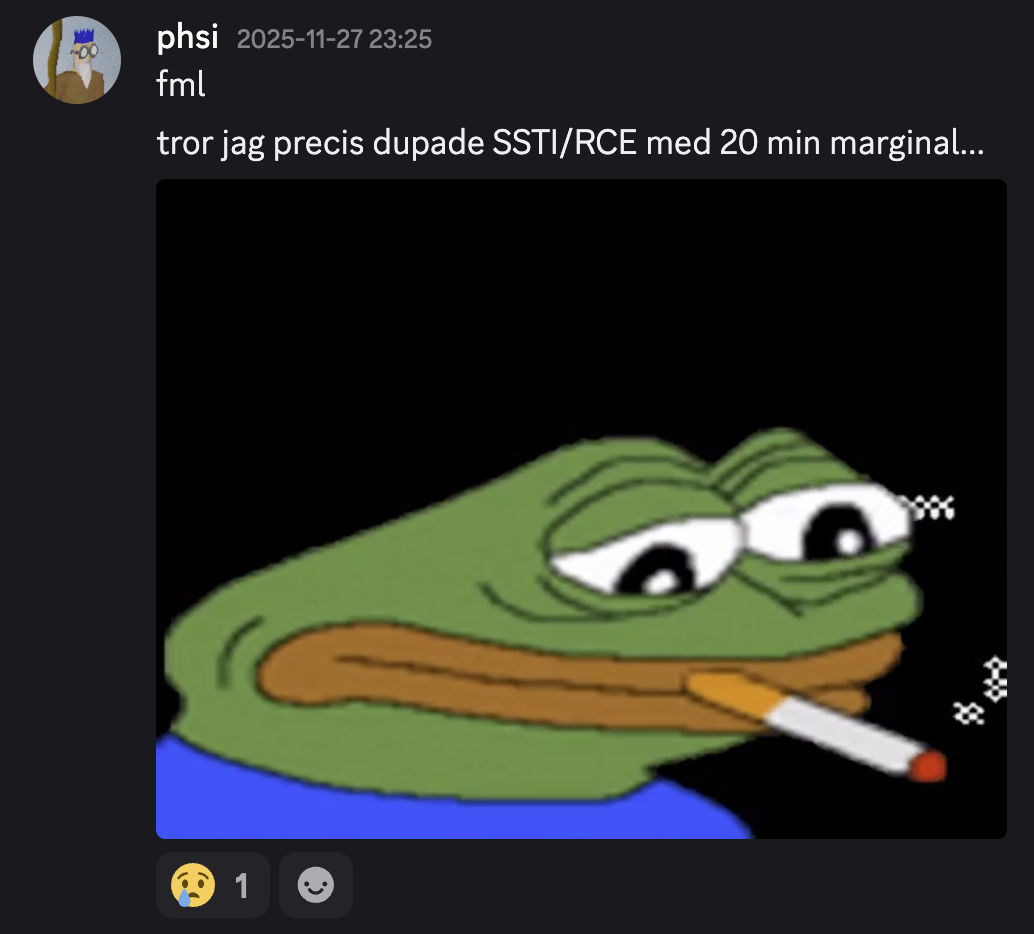 discord message about the dupe